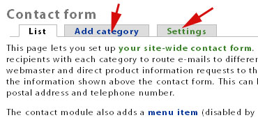 Contact form screenshot