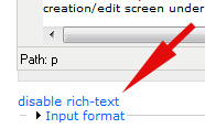 disabling rich text screenshot